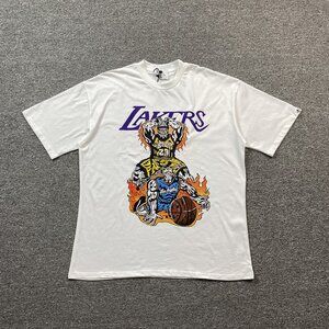 Warren Lotas Los Angeles Lakers Trendy Skull Theme White T Shirt